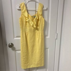 Antonio Melanie Yellow Linen Dress Size 4